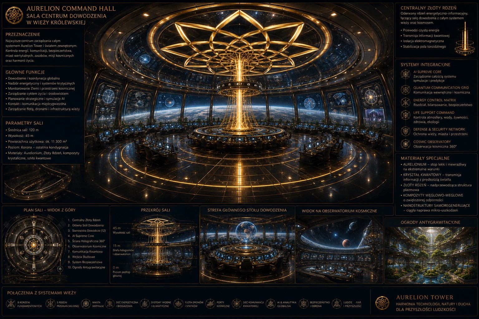 Command Hall — Sala centrum dowodzenia w Koronie AUREXLION Tower